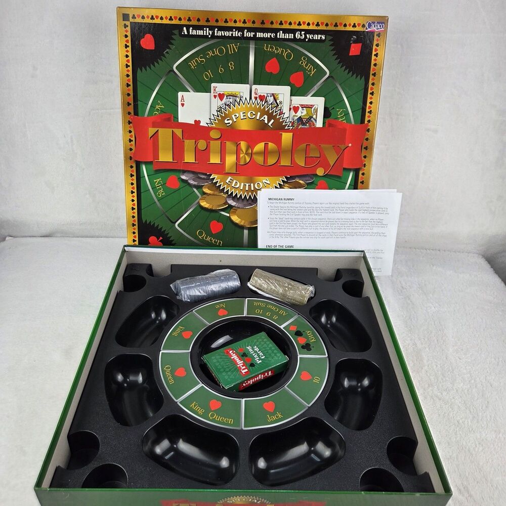 Tripoley Special Edition Rotating Turntable Card Game Cadaco 2000 Complete - Picture 2 of 15